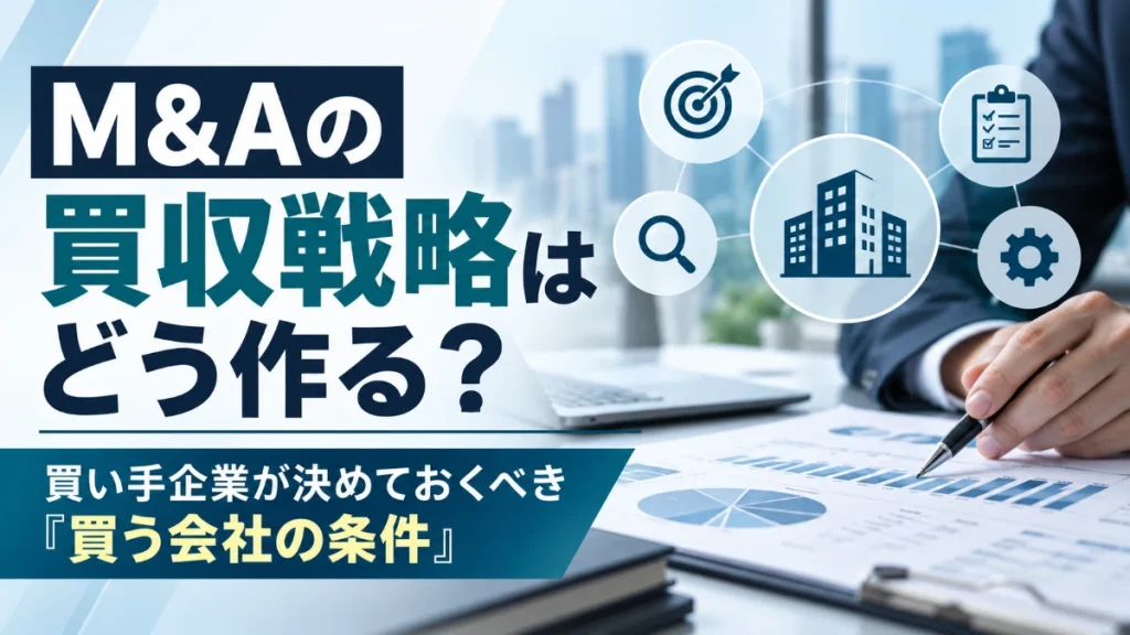M&Aの買収戦略と買い手企業が決めておくべき買収条件を表したアイキャッチ画像